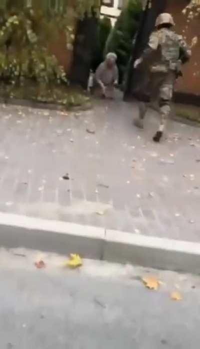 A Ukrainian soldier returns to his grandmother's home in Kherson