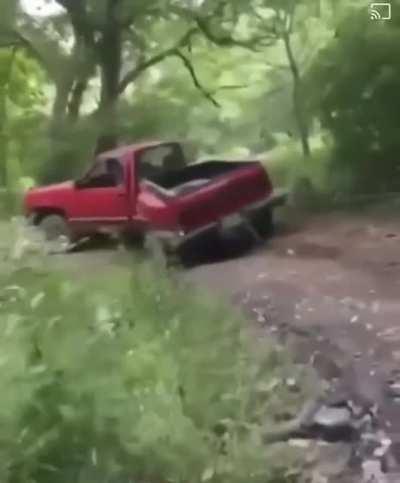 WCGW using your rusty ass pickup to pull a wrecked vehicle