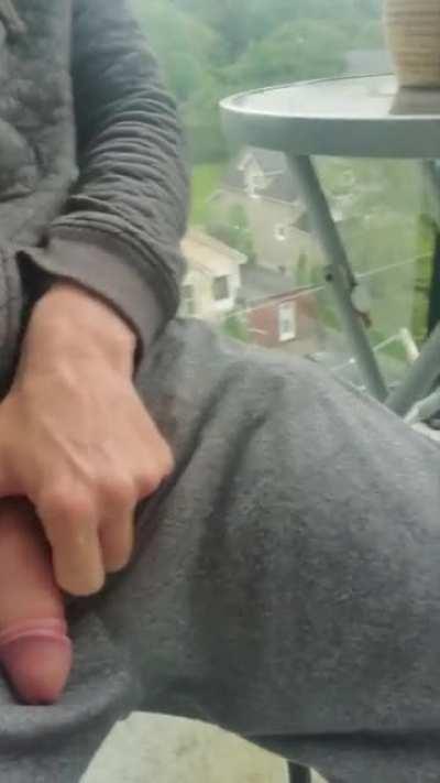 Any of you wanna get on all fours and suck me off on the balcony?