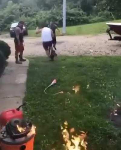 Setting fire to self