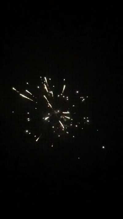 Firework struck by lightning