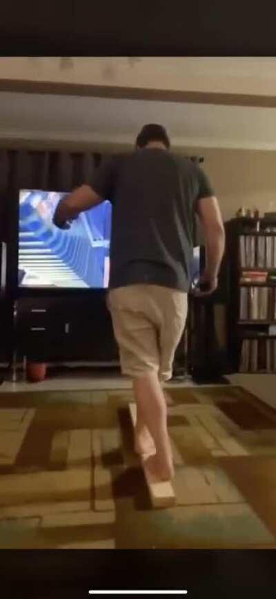 Dad is immersed into VR