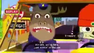 Hey, hey, you sure know how to drive man. I have nothing else to teach you, no more! PaRappa On Cool Mode: