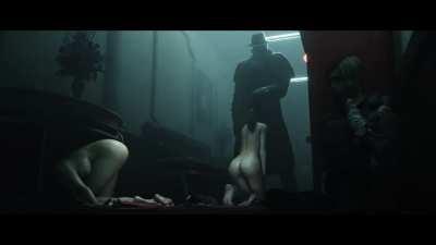 Leon hides as Mr X uses Ada and Claire like sex toys (ZMSFM)