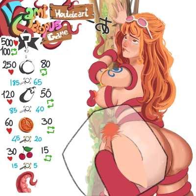 Nami's pussy is fondling by octopus (Houleleart)