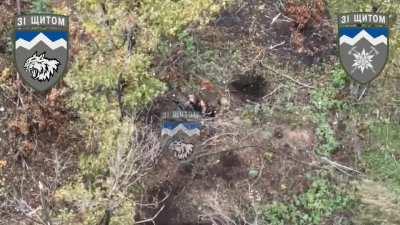 Clearing of racist positions. The 108th separate mountain assault brigade is working.