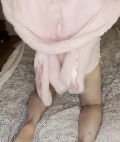 Bunny getting in position for the spankies she deserves