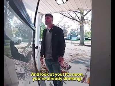 Frustrated buddy tries to get friend out of the house. Unexpected ending. Love the twist.