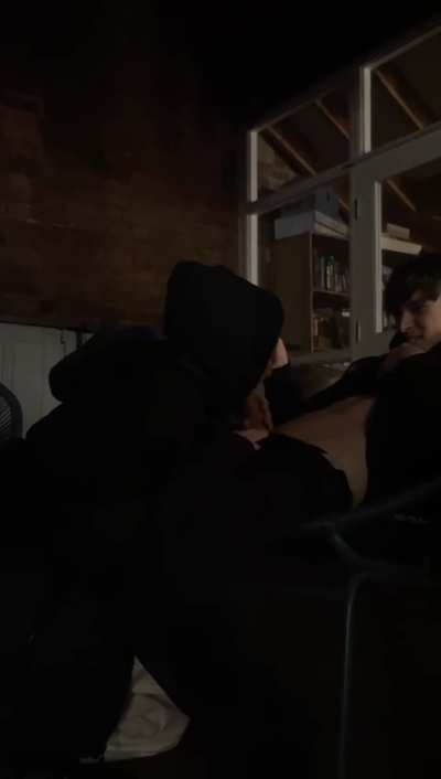 Sucking my straight friend while he smokes