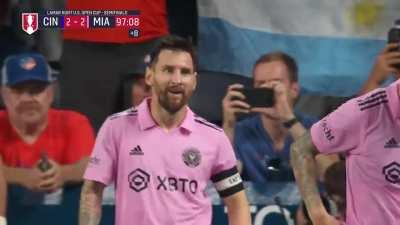 Asistencia de Messi para Campana para empatar el partido en el último minuto y llevarlo a tiempo suplementario. Luego ganaron por penales y se clasificaron para la final de la US Open Cup