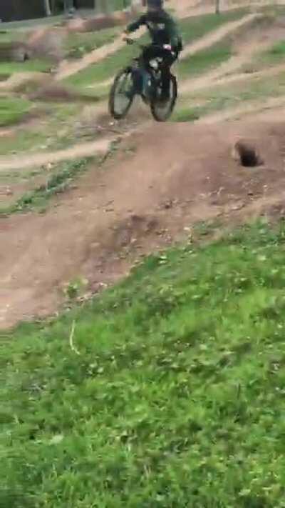 My cousin went mountain biking