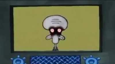 aw heel naw squadward was thrown into da tv world