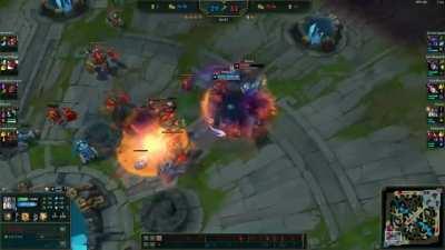 Mordekaiser kills Galio after the game ends