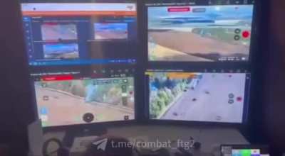 Ukrainian Soldiers celebrating after Russian armor gets blown up 