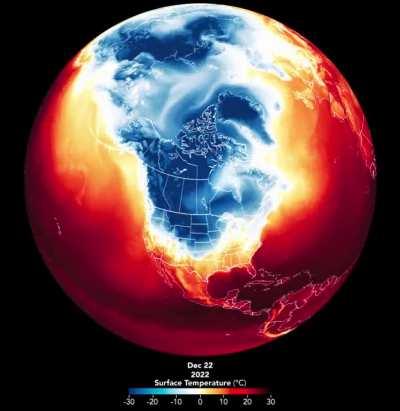 GEOS 5 Satellite imagery of the cold snap