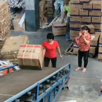 Sometimes it's not the shipping that takes so long, but the trip up the conveyor belt...