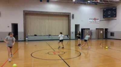 WCGW challenging the softball team to play dodgeball