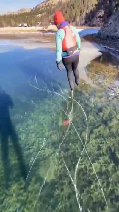 Skating on clear ice in Colorado