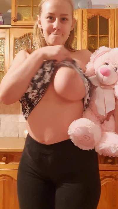 Bouncing around with favorite plushies. Do you think they are big enough ?