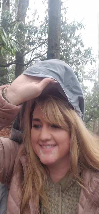 It rained but I still got my cumwalk in while on our hike back to the car 😜