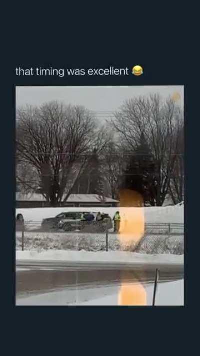 Out of all the trucks that could possibly drive by this car accident