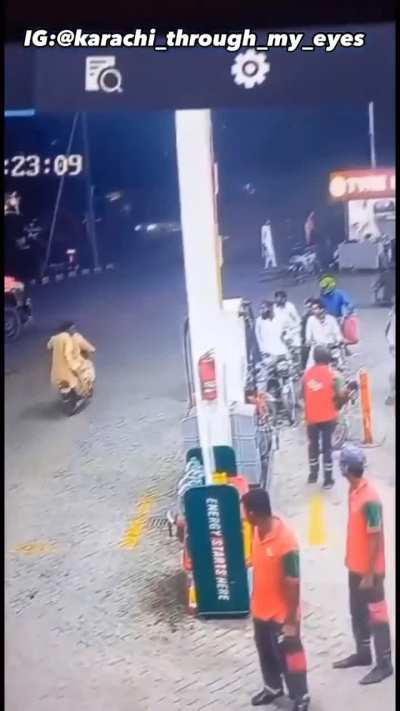 POS open fires on group of people.