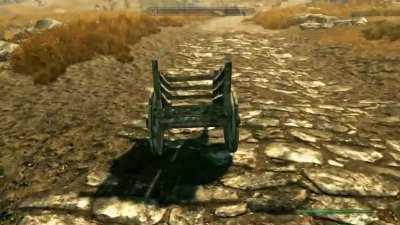 Saw this cart beside the road and wondered if I could ride it. I guess it's safe to say it wasn't a good idea