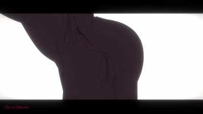 Houshou Marine gets booty slapped