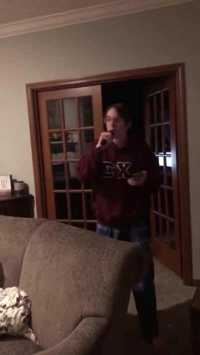 my brother singing chandelier in his toad voice