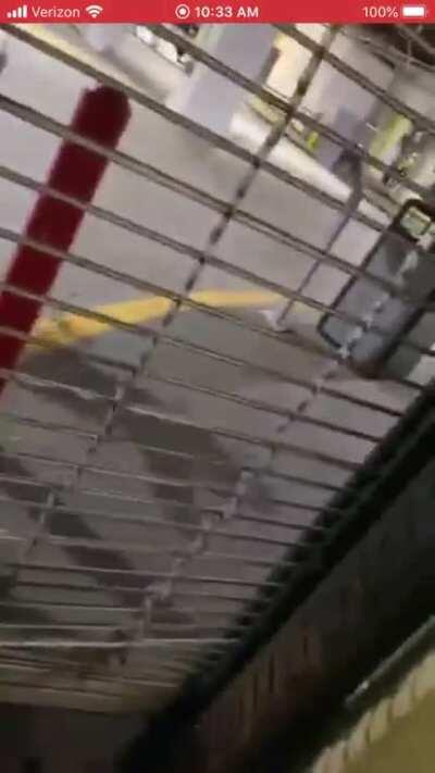 Police show excessive force in Charlotte. Protesters are surrounded against a building from three sides of police. Police use pepper balls, tear gas, and flash bangs against them.