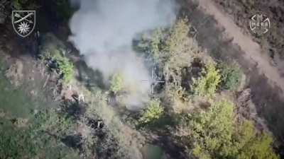 Ukrainian 66th Motorized Rifle Brigade use a variety of unmanned systems to take out a Russian Soldier who broke into the apartment of an elderly woman. In the village of Nove in the Lyman direction.