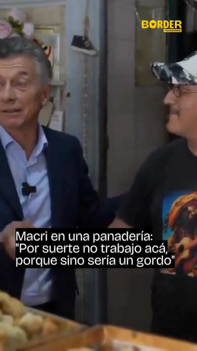 Macri en una panadería