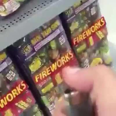 guy lighting fireworks in a store - what is he going to be charged with?