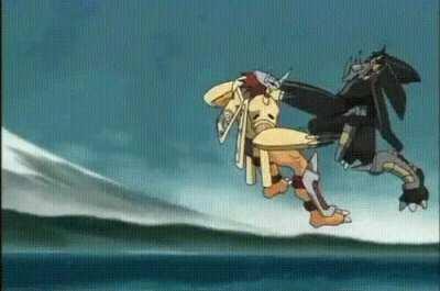 Wargreymon vs Blackwargreymon.