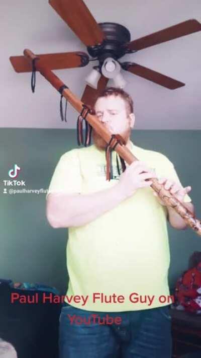 LOTR Gondor theme on walking stick flute