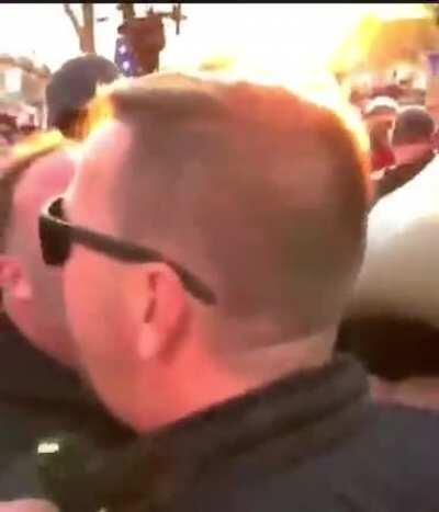 Alex Jones denied by security and gets angry as he tries to get on stage in front of SCOTUS