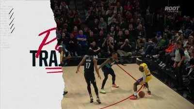 [Highlight] Sharpe deflects the pass then takes off a step in from the free throw line for the massive slam