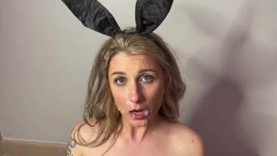 Hungry cum bunny