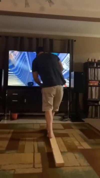 Playing virtual reality for the first time