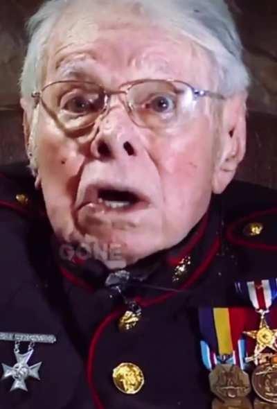 100 YEAR OLD MARINE WORRIED ABOUT HIS COUNTRY'S FUTURE.