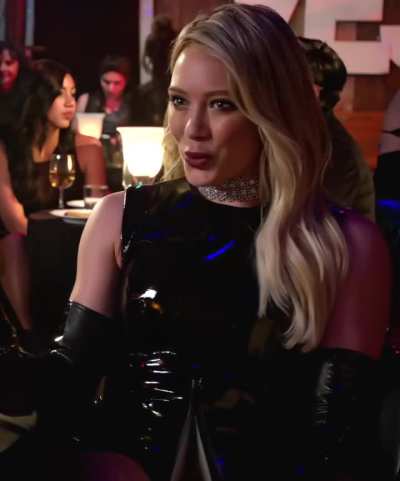 In sexy black dress from 