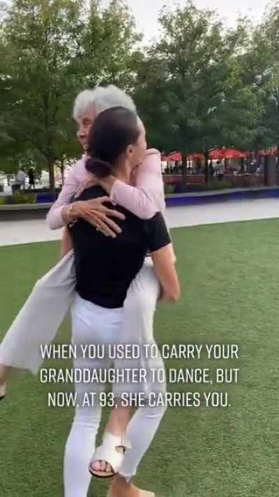 Grandma and Granddaughter dance