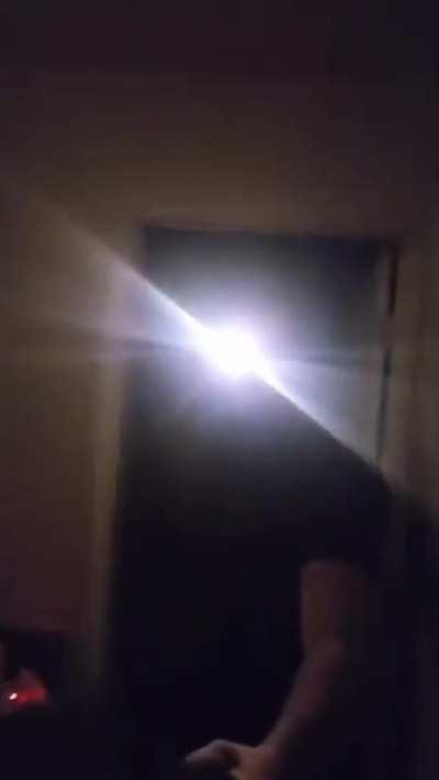 Guy lost his eye to cancer, replaced it with flashlight.