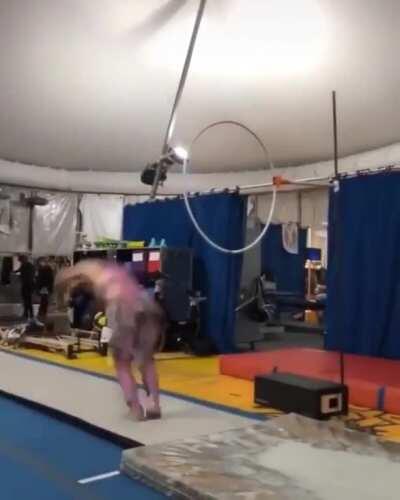 Circus act practice.