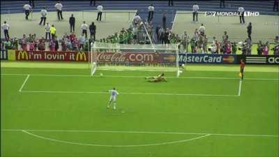 The 2006 World Cup Final penalty shootout between Italy and France (Italian Commentary).