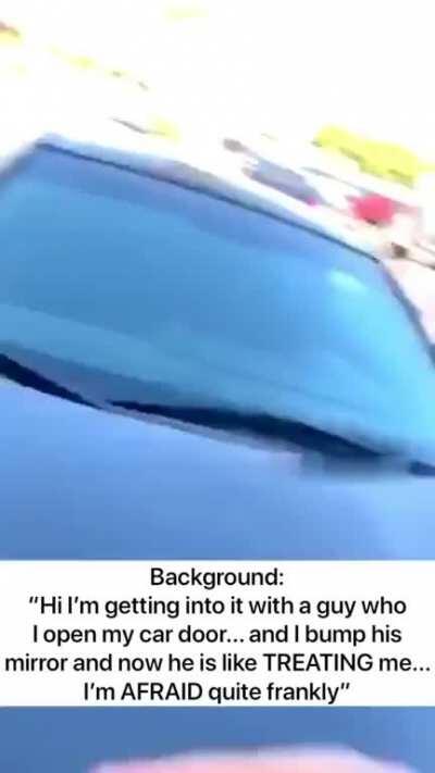 Caren calls 911 after minor door ding accident because she feels threatened