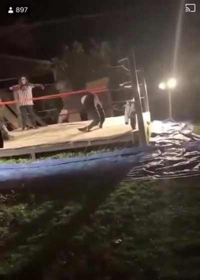 It’s always the most unathletic guys jumping off of the ropes