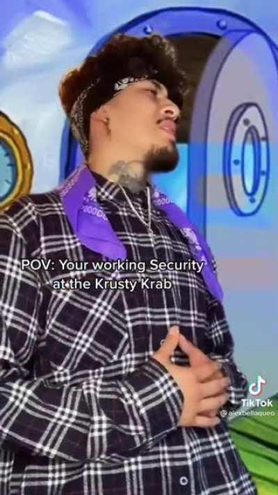 Pov: your working security at the Krusty Krab