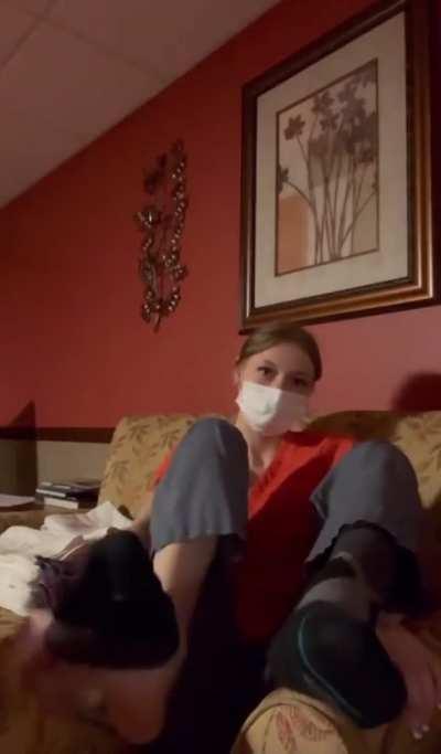 You want to watch me suck my sweaty work toes?