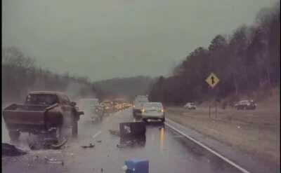 speeding driver sees the construction zone way too late